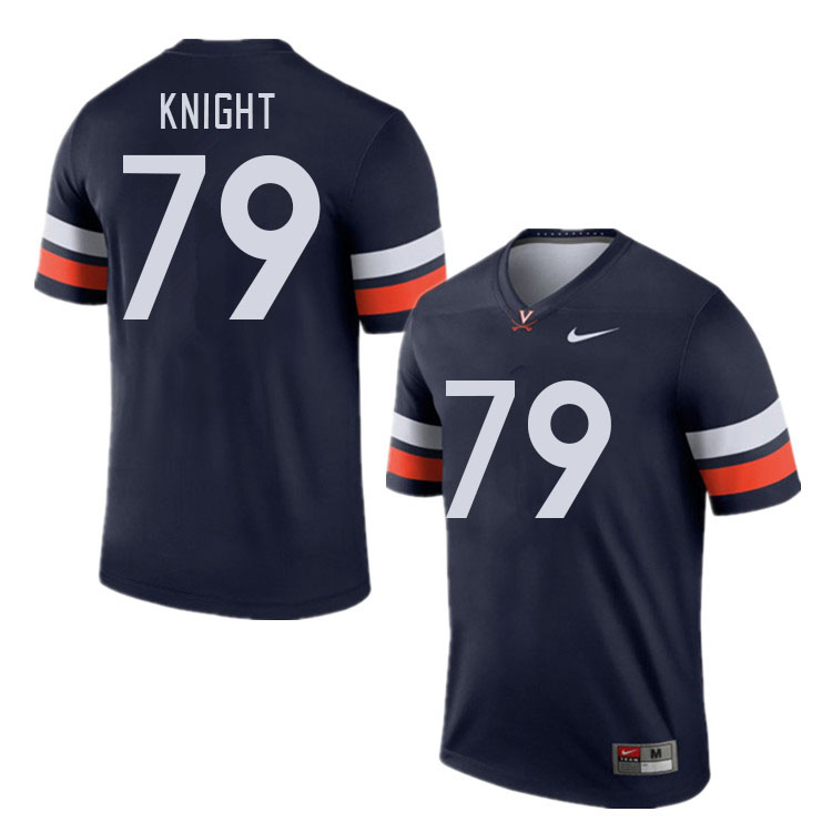 Men #79 Jessie Knight Virginia Cavaliers College Football Jerseys Stitched Sale-Navy - Click Image to Close